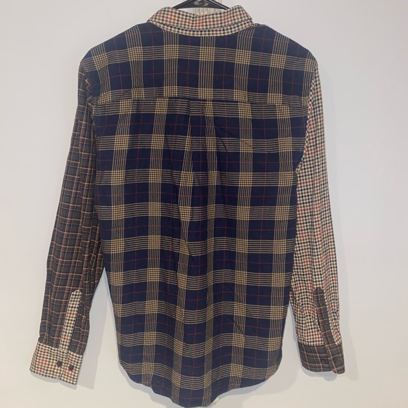 Simons Men's Dual Checkered Shirt - Black and Brown - Picture 2 of 4